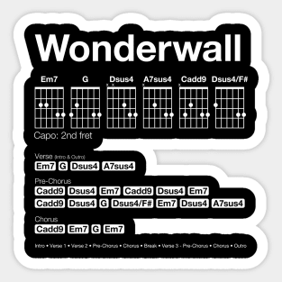 Guitar Chords - Wonderwall Sticker